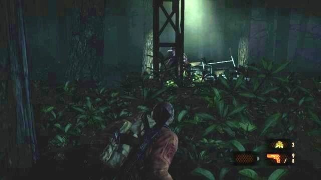 Drugiego przeciwnika w lesie postaraj się zajść od tyłu. - Znajdź inną drogę | Kolonia karna - Barry | Resident Evil Revelations 2 - Resident Evil: Revelations 2 - Kolonia Karna - poradnik do gry