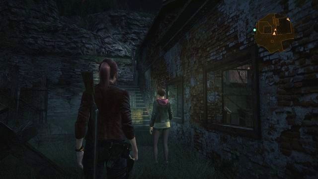 Skręcając pod schodami dostaniesz się na tyły budynku. - Zbadaj okolicę | Kontemplacja - Claire | Resident Evil Revelations 2 - Resident Evil: Revelations 2 - Kolonia Karna - poradnik do gry