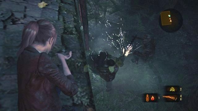 Z dachu będziesz miał dobrą pozycję do oddawania celnych strzałów w bezradnego przeciwnika. - Wyłącz syrenę | Kontemplacja - Claire | Resident Evil Revelations 2 - Resident Evil: Revelations 2 - Kolonia Karna - poradnik do gry