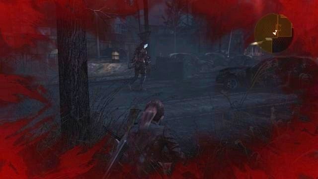 Poczekaj chwilę, aby możliwe było zajście przeciwnika od tyłu. - Idź do wieży | Kontemplacja - Claire | Resident Evil Revelations 2 - Resident Evil: Revelations 2 - Kolonia Karna - poradnik do gry