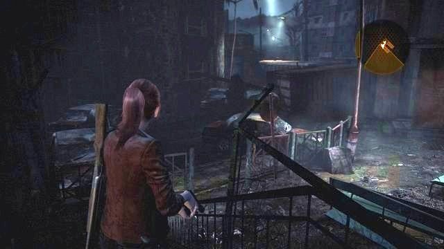 W przejściu między budynkami uważaj na pojedynczego przeciwnika. - Idź do wieży | Kontemplacja - Claire | Resident Evil Revelations 2 - Resident Evil: Revelations 2 - Kolonia Karna - poradnik do gry
