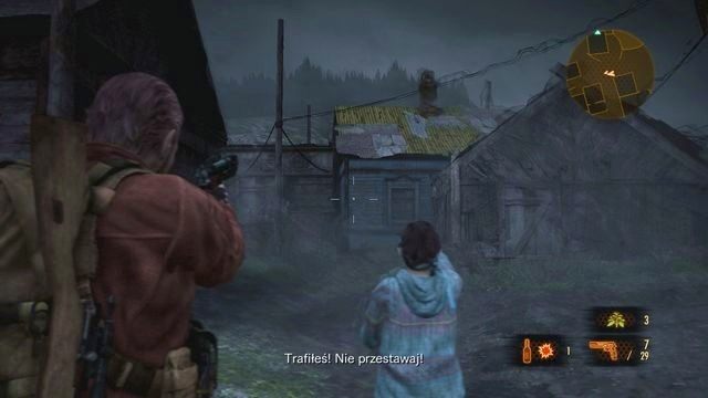 Zwracaj uwagę na wypowiadane przez Natalię kwestię oraz strzelaj w stronę wskazywanego miejsca. - Przejdź przez wioskę | Kontemplacja - Barry | Resident Evil Revelations 2 - Resident Evil: Revelations 2 - Kolonia Karna - poradnik do gry