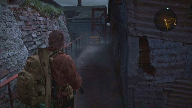 Skrzynia za barem zawiera rzadkie ulepszenie do broni. - Przejdź przez wioskę | Kontemplacja - Barry | Resident Evil Revelations 2 - Resident Evil: Revelations 2 - Kolonia Karna - poradnik do gry