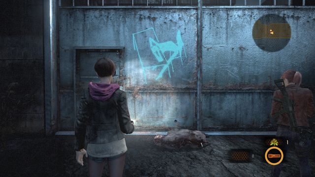 Opuszczając tunel wyjdziesz na plac, gdzie zaatakuje Cię kilka zmutowanych psów - Kontemplacja | Rysunki Kafki (Moira) | Resident Evil Revelations 2 - Resident Evil: Revelations 2 - Kolonia Karna - poradnik do gry