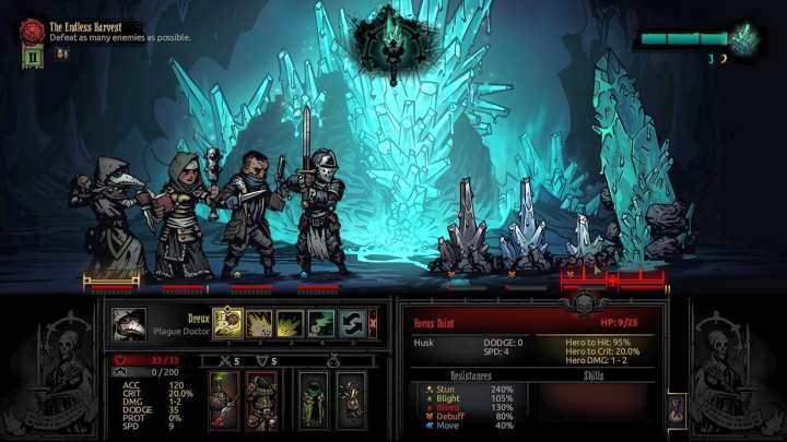 Podczas walki z Fracture uważać musisz na kryształy. - Darkest Dungeon The Color of Madness: Jak pkonać bossa Fracture / The Sleeper? - Darkest Dungeon - poradnik do gry