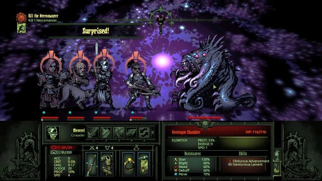 Początek walki z bossem zawsze zaczyna się od przemieszania drużyny gracza. - Darkest Dungeon: Jak pokonać bossa Shambler? - Darkest Dungeon - poradnik do gry