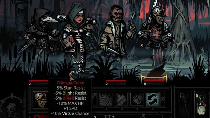 Pierwsza faza choroby, tuż po zarażeniu. - Darkest Dungeon The Crimson Court: Karmazynowa Klątwa - Darkest Dungeon - poradnik do gry