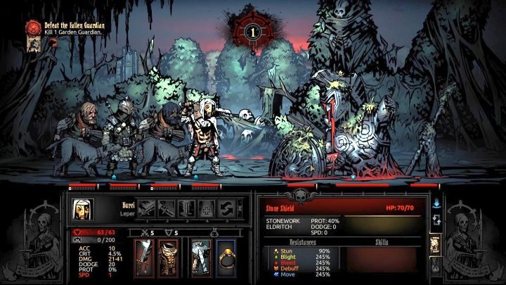 Opcjonalny boss, odblokowany po ukończeniu głównego wątku dodatku - Strażnik Ogrodu. - Darkest Dungeon The Crimson Court: Jak pokonać bossa Strażnik Ogrodu? - Darkest Dungeon - poradnik do gry