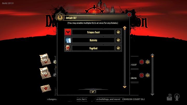 Możesz zdecydować, które funkcje dodatku chcesz aktywować. - Darkest Dungeon: O dodatku The Crimson Court - Darkest Dungeon - poradnik do gry