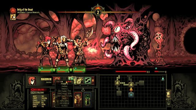 Nie atakuj dużego stwora, gdy jego mniejszy kompan jest na polu walki - inaczej czeka cię ponowna wędrówka. - Darkest Dungeon: Belly of the Beast - Darkest Dungeon - poradnik do gry