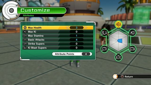 Ekran przydziału atrybutów - Atrybuty | Informacje wstępne w Dragon Ball Xenoverse - Dragon Ball: Xenoverse - poradnik do gry