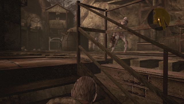 Gdy wrogowie się miną będziesz mógł kolejno zajść obu. - Odszukaj Alex - Przywrócenie zasilania | Wyrok - Barry - Resident Evil: Revelations 2 - Kolonia Karna - poradnik do gry