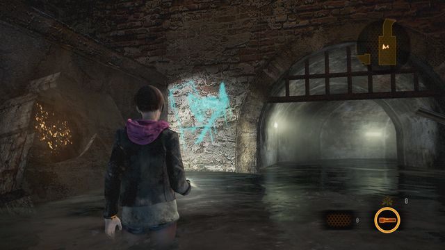 Po ucieczce z płonącej fabryki, przed wejściem do ścieków nakieruj strumień światła na mur z lewej strony - Rysunki Kafki (Moira) | Wyrok | Resident Evil Revelations 2 - Resident Evil: Revelations 2 - Kolonia Karna - poradnik do gry