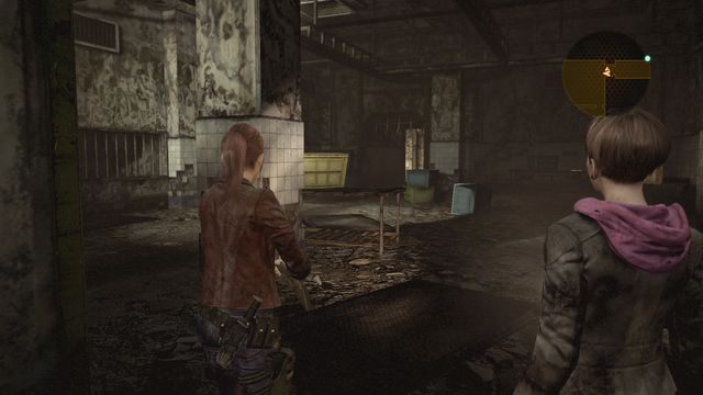 W dużej sali znajdziesz Dokument, natomiast w pomieszczeniu z lewej, za żółtymi drzwiami, Rysunek Kafki. - Znajdź Neila - Rzeźnia | Wyrok - Claire | Resident Evil Revelations 2 - Resident Evil: Revelations 2 - Kolonia Karna - poradnik do gry