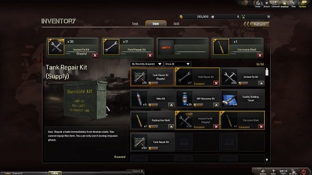 Wszystko to, co posiadamy na stanie. - Rozwój czołgów, ekwipunek i umiejętności | Profil gracza i jego rozwój - Battleline: Steel Warfare - poradnik do gry