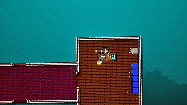 W kolejnej scenie dyskietka powinna leżeć obok innych rzeczy Jakea - Bonus Scene - The Abyss | Epilog i bonusowa misja | Hotline Miami 2 Wrong Number - Hotline Miami 2: Wrong Number - poradnik do gry