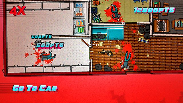 Po zabiciu przeciwników zejdź na dół - Scene 2 - Homicide | Act 1 - Exposition | Hotline Miami 2 Wrong Number - Hotline Miami 2: Wrong Number - poradnik do gry