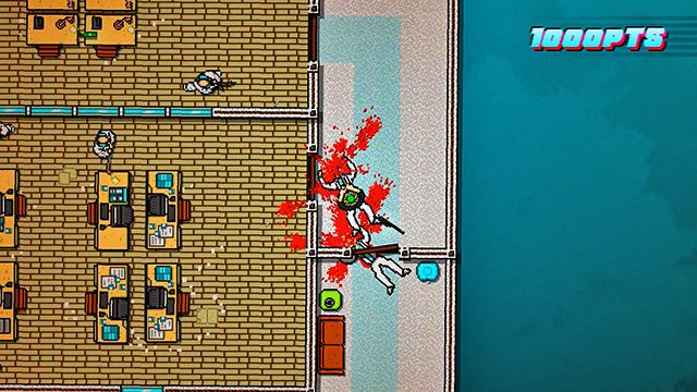 Idź przy lewej ścianie, uważając na okno, przez które możesz zostać zastrzelony - Scene 3 - Hard News | Act 1 - Exposition | Hotline Miami 2 Wrong Number - Hotline Miami 2: Wrong Number - poradnik do gry