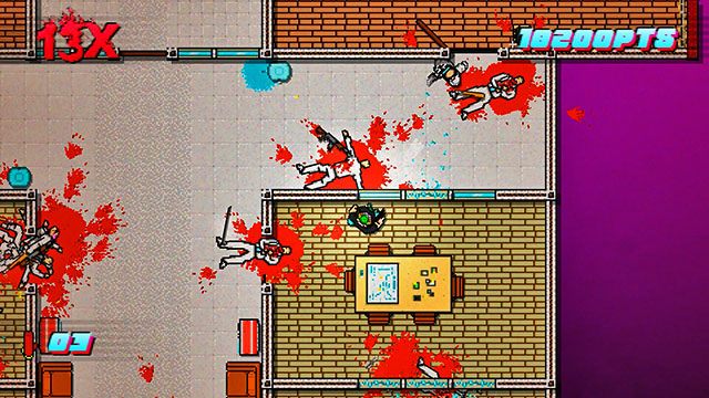 Ostatni wróg ukrywa się w pomieszczeniu na samej górze - Scene 3 - Hard News | Act 1 - Exposition | Hotline Miami 2 Wrong Number - Hotline Miami 2: Wrong Number - poradnik do gry