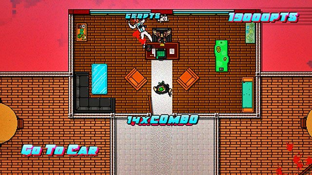 Po misji wróć na dół i wsiądź do samochodu - Scene 3 - Hard News | Act 1 - Exposition | Hotline Miami 2 Wrong Number - Hotline Miami 2: Wrong Number - poradnik do gry