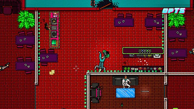 Z pomocą świeżo zdobytej broni oczyść pomieszczenie po lewej - Scene 8 - Execution | Act 2 - Rising | Hotline Miami 2 Wrong Number - Hotline Miami 2: Wrong Number - poradnik do gry