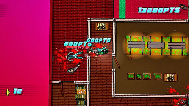 Zabij przeciwników w pomieszczeniu poniżej i idź na górę - Scene 8 - Execution | Act 2 - Rising | Hotline Miami 2 Wrong Number - Hotline Miami 2: Wrong Number - poradnik do gry