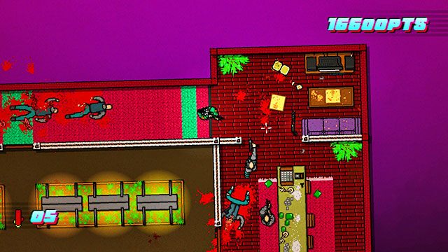 Ostatni wróg czeka w pomieszczeniu w prawej, dolnej części planszy - Scene 8 - Execution | Act 2 - Rising | Hotline Miami 2 Wrong Number - Hotline Miami 2: Wrong Number - poradnik do gry