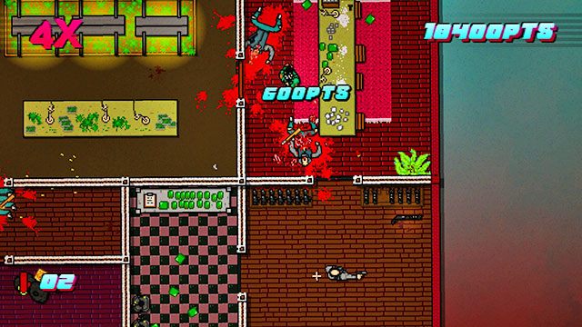Po oczyszczeniu poziomu wróć na parter i idź do centralnego pomieszczenia, gdzie czeka reszta twojej ekipy - Scene 8 - Execution | Act 2 - Rising | Hotline Miami 2 Wrong Number - Hotline Miami 2: Wrong Number - poradnik do gry