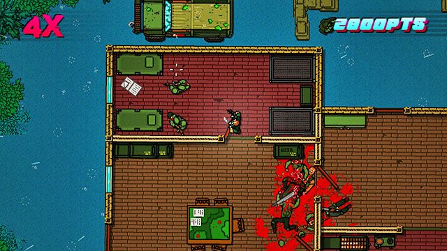 Ostatnią dwójkę wrogów znajdziesz przy wyjściu z planszy - Scene 9 - Ambush | Act 3 - Climax | Hotline Miami 2 Wrong Number - Hotline Miami 2: Wrong Number - poradnik do gry