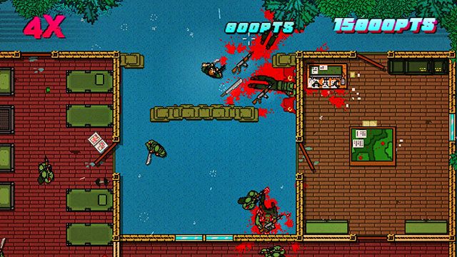 Po zabójstwie wejdź górnymi drzwiami do pomieszczenia po prawej - Scene 9 - Ambush | Act 3 - Climax | Hotline Miami 2 Wrong Number - Hotline Miami 2: Wrong Number - poradnik do gry