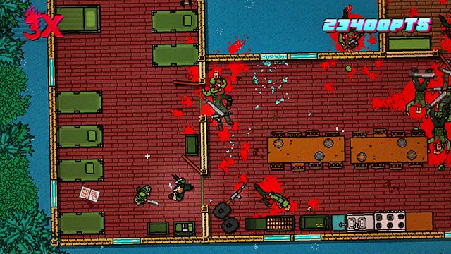 Po oczyszczeniu planszy opuść ją jedyną możliwą drogą - Scene 9 - Ambush | Act 3 - Climax | Hotline Miami 2 Wrong Number - Hotline Miami 2: Wrong Number - poradnik do gry
