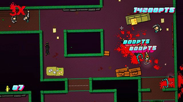 W górnym korytarzu znajdziesz paru wrogów oraz psa - Scene 10 - Into the Pit | Act 3 - Climax | Hotline Miami 2 Wrong Number - Hotline Miami 2: Wrong Number - poradnik do gry