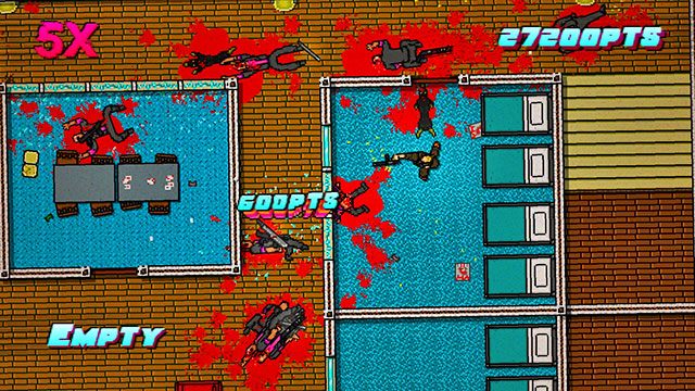 W górnej, lewej części planszy znajdziesz kilku kolejnych przeciwników oraz drugiego psa - Scene 11 - Dead Ahead | Act 3 - Climax | Hotline Miami 2 Wrong Number - Hotline Miami 2: Wrong Number - poradnik do gry