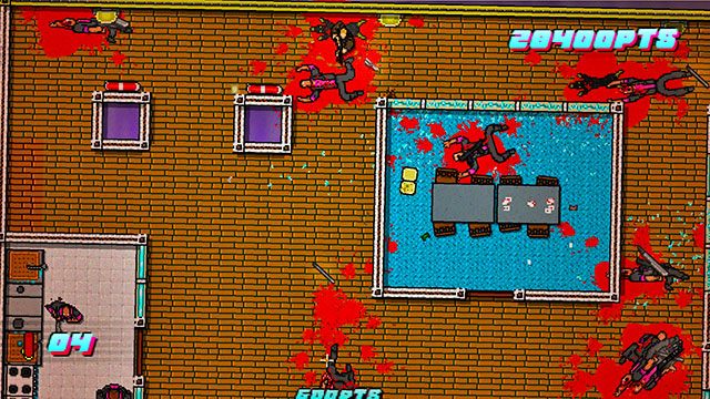 W pokoju po lewej znajduje się mięśniak - Scene 11 - Dead Ahead | Act 3 - Climax | Hotline Miami 2 Wrong Number - Hotline Miami 2: Wrong Number - poradnik do gry