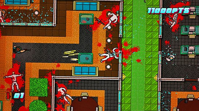 Idąc wyżej uważaj na ocalałych przeciwników, w tym jednego psa, który mógł zostać zwabiony hałasem - Scene 12 - Death Wish | Act 3 - Climax | Hotline Miami 2 Wrong Number - Hotline Miami 2: Wrong Number - poradnik do gry