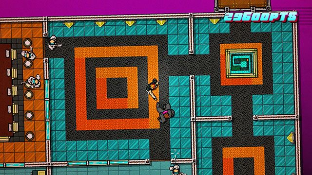 Po zabiciu pierwszej grupy wrogów dobij mięśniaka - Scene 12 - Death Wish | Act 3 - Climax | Hotline Miami 2 Wrong Number - Hotline Miami 2: Wrong Number - poradnik do gry