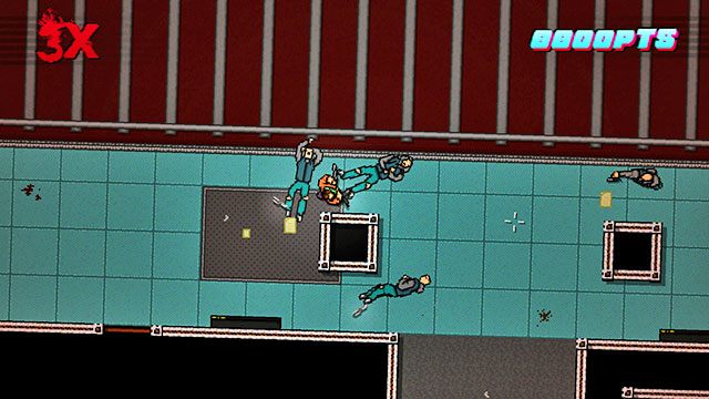 Wychyl się zza budki, zwróć na siebie uwagę pierwszego strzelca i pobij go - Scene 13 - Subway | Act 4 - Falling | Hotline Miami 2 Wrong Number - Hotline Miami 2: Wrong Number - poradnik do gry