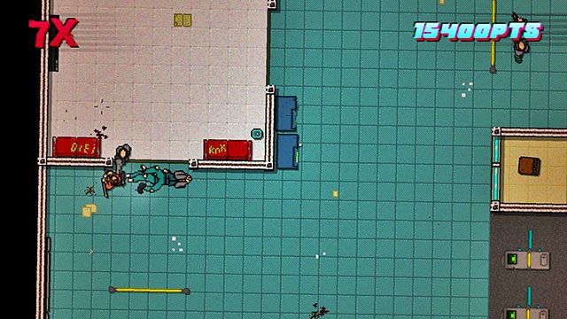 W ten sam sposób pokonaj ostatnią trójkę w górnym, prawym rogu planszy - Scene 13 - Subway | Act 4 - Falling | Hotline Miami 2 Wrong Number - Hotline Miami 2: Wrong Number - poradnik do gry