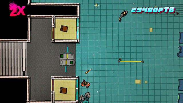 Kolejną dwójkę strzelców znajdziesz po prawej - Scene 13 - Subway | Act 4 - Falling | Hotline Miami 2 Wrong Number - Hotline Miami 2: Wrong Number - poradnik do gry