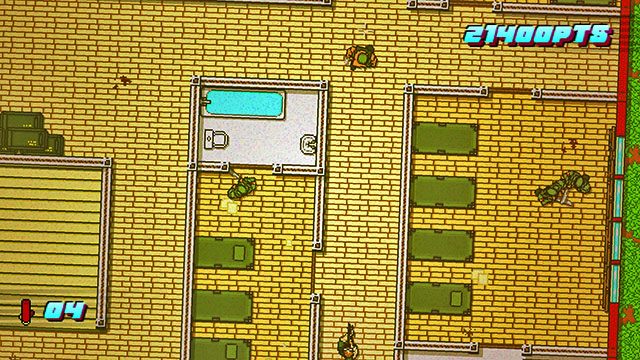 Poczekaj na pojawienie się drugiego mięśniaka - Scene 14 - Stronghold | Act 4 - Falling | Hotline Miami 2 Wrong Number - Hotline Miami 2: Wrong Number - poradnik do gry