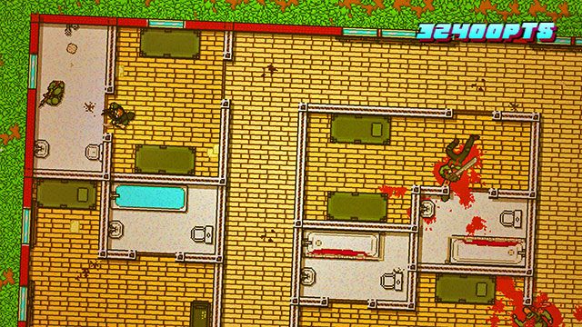 Ostatnich dwóch strzelców znajdziesz na lewo od schodów - Scene 14 - Stronghold | Act 4 - Falling | Hotline Miami 2 Wrong Number - Hotline Miami 2: Wrong Number - poradnik do gry