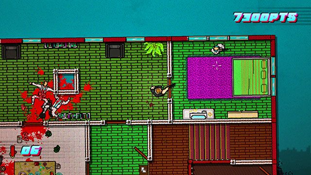 Będąc na górze otwórz drzwi i strzel do pierwszego przeciwnika - Scene 15 - Withdrawal | Act 4 - Falling | Hotline Miami 2 Wrong Number - Hotline Miami 2: Wrong Number - poradnik do gry