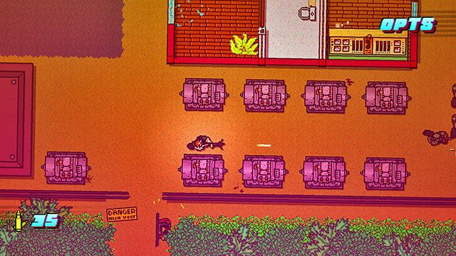 Schowaj się za generatorem i spójrz do gory - Scene 16 - Casualties | Act 4 - Falling | Hotline Miami 2 Wrong Number - Hotline Miami 2: Wrong Number - poradnik do gry