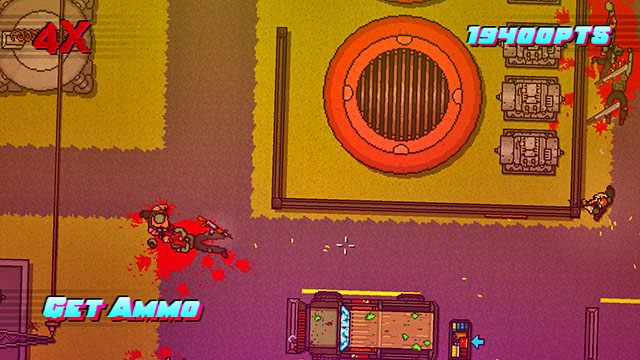 Dalej na lewo znajdziesz kolejnych strażników, tym razem z bronią białą - Scene 16 - Casualties | Act 4 - Falling | Hotline Miami 2 Wrong Number - Hotline Miami 2: Wrong Number - poradnik do gry