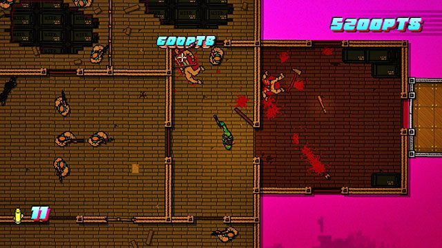 Wyżej i po lewej znajdują się drzwi - Scene 18 - Demolition | Act 5 - Intermission | Hotline Miami 2 Wrong Number - Hotline Miami 2: Wrong Number - poradnik do gry