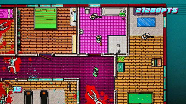Po oczyszczeniu obu pięter wyjdź z budynku - Scene 19 - House Call | Act 5 - Intermission | Hotline Miami 2 Wrong Number - Hotline Miami 2: Wrong Number - poradnik do gry