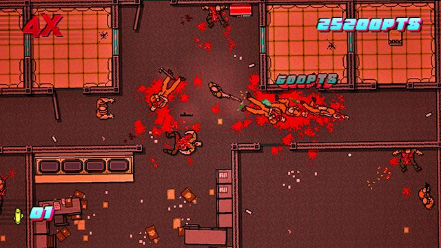 Teren po prawej patroluje wróg ze strzelbą - Scene 20 - Release | Act 5 - Intermission | Hotline Miami 2 Wrong Number - Hotline Miami 2: Wrong Number - poradnik do gry