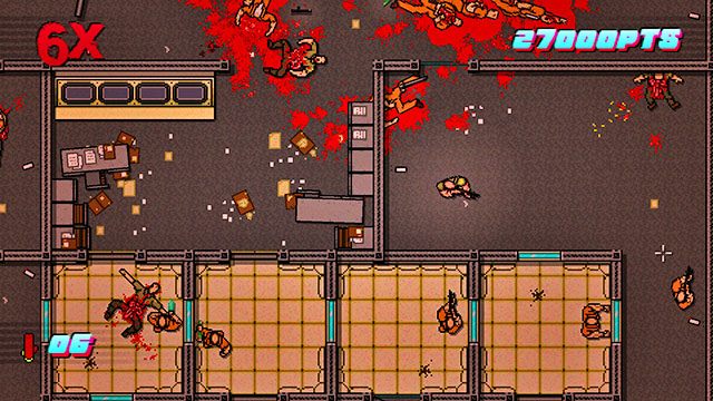 W celach po lewej znajdziesz kolejnych dwóch wrogów - Scene 20 - Release | Act 5 - Intermission | Hotline Miami 2 Wrong Number - Hotline Miami 2: Wrong Number - poradnik do gry