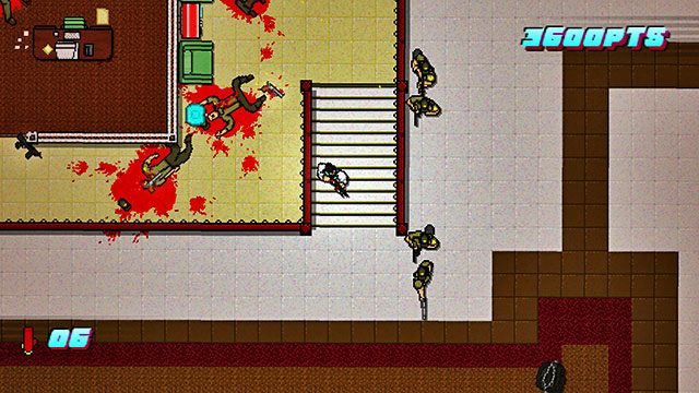 Na dole sytuacja wygląda bardzo podobnie, jak w górnej części planszy - Scene 22 - Blood Money | Act 6 - Catastrophe | Hotline Miami 2 Wrong Number - Hotline Miami 2: Wrong Number - poradnik do gry