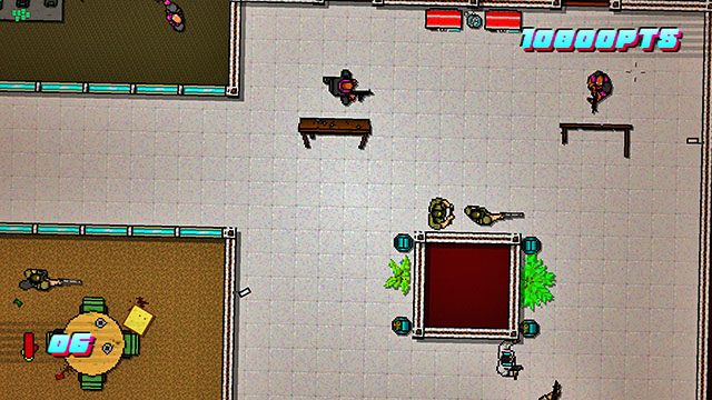 Korzystając z reszty amunicji ostrzelaj pokój po lewej - Scene 22 - Blood Money | Act 6 - Catastrophe | Hotline Miami 2 Wrong Number - Hotline Miami 2: Wrong Number - poradnik do gry